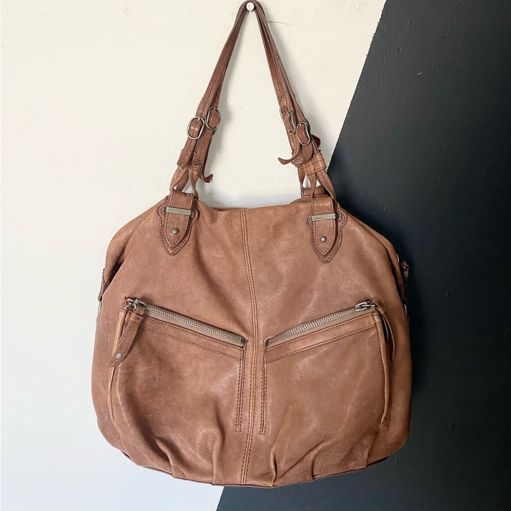 Olivia Harris leather satchel handbag.